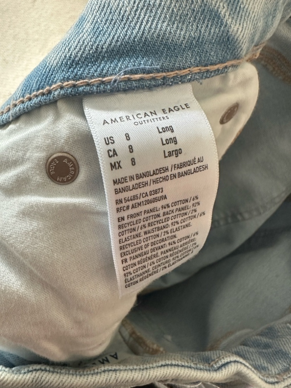 Curvy Super High-Rise Baggy Straight Strigid Long Jeans - American Eagle - Picture 4 of 6